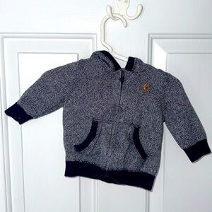 Baby Gap Marled Zippered Sweater Hoodie in Dark Night Size 3-6 Months